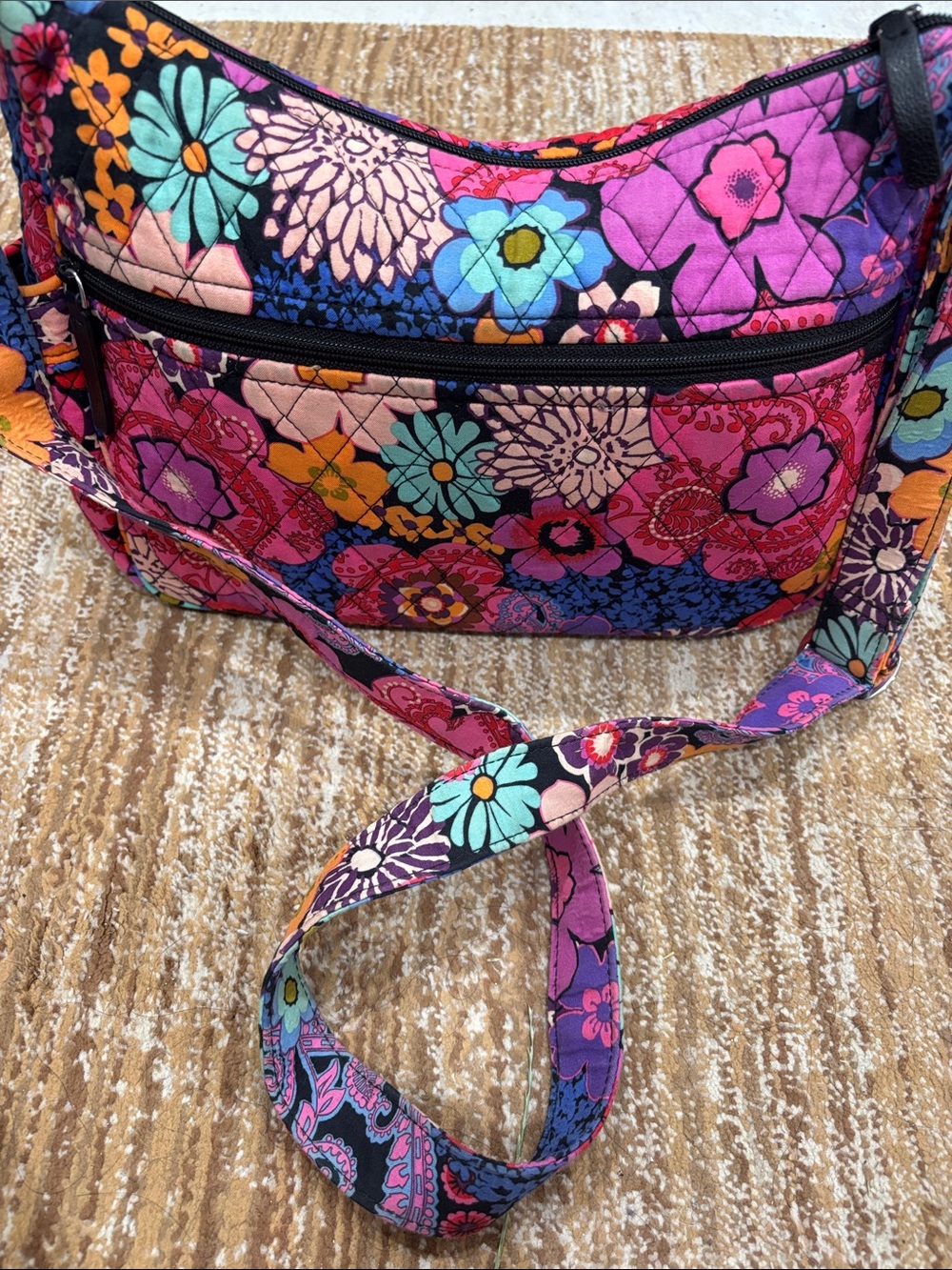 Vera Bradley Pink Multi Floral Quilted Crossbody